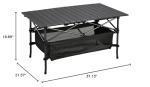 WUROMISE Lightweight Aluminum Folding Camping Table (47” x 21.65” x 26.7”), Portable Roll-Up Design for Outdoor, Camping, Beach, BBQ, Patio, and Picnic, Durable & Waterproof with Carrying Bag