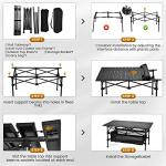 WUROMISE Lightweight Aluminum Folding Camping Table (47” x 21.65” x 26.7”), Portable Roll-Up Design for Outdoor, Camping, Beach, BBQ, Patio, and Picnic, Durable & Waterproof with Carrying Bag