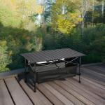 WUROMISE Lightweight Aluminum Folding Camping Table (47” x 21.65” x 26.7”), Portable Roll-Up Design for Outdoor, Camping, Beach, BBQ, Patio, and Picnic, Durable & Waterproof with Carrying Bag