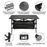 WUROMISE Lightweight Aluminum Folding Camping Table (47” x 21.65” x 26.7”), Portable Roll-Up Design for Outdoor, Camping, Beach, BBQ, Patio, and Picnic, Durable & Waterproof with Carrying Bag