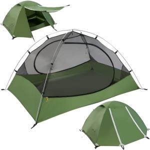 Clostnature Polaris Lightweight Backpacking Tent - 2 Person Ultralight Waterproof Camping Tent, 3 Season Large Size Easy Setup Tent for Family, Outdoor, Hiking and Mountaineering