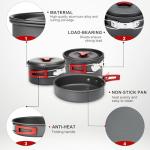Alocs 13pcs Camping Cookware, Portable Camping Essentials with Accessories, Camping Gear Camping Cooking Set for Outdoor Cooking, Backpacking, Hiking and Picnic.