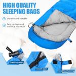 Camping Sleeping Bags for Adults Kids Waterproof Lightweight Sleeping Bag for Cold Weather or Warm Backpacking Hiking Mountaineering Indoor Outdoor Use (Blue)