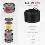 Alocs 13pcs Camping Cookware, Portable Camping Essentials with Accessories, Camping Gear Camping Cooking Set for Outdoor Cooking, Backpacking, Hiking and Picnic.