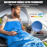 Camping Sleeping Bags for Adults Kids Waterproof Lightweight Sleeping Bag for Cold Weather or Warm Backpacking Hiking Mountaineering Indoor Outdoor Use (Blue)