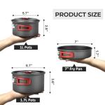 Alocs 13pcs Camping Cookware, Portable Camping Essentials with Accessories, Camping Gear Camping Cooking Set for Outdoor Cooking, Backpacking, Hiking and Picnic.