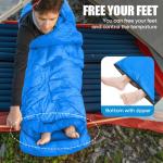 Camping Sleeping Bags for Adults Kids Waterproof Lightweight Sleeping Bag for Cold Weather or Warm Backpacking Hiking Mountaineering Indoor Outdoor Use (Blue)