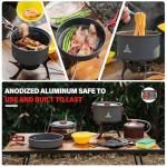 Alocs 13pcs Camping Cookware, Portable Camping Essentials with Accessories, Camping Gear Camping Cooking Set for Outdoor Cooking, Backpacking, Hiking and Picnic.
