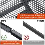JOUYEK Folding Grill Table, 3x2 FT Portable Camping Table, Height Adjustable Metal Tables with Mesh Desktop and Mesh Bag, Outdoor Furniture for Camping, Picnic, Beach and BBQ, Black