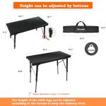 Folding Camping Table, Heavy Duty Portable Modular Outdoor Cooking System, Height Adjustable Sturdy Aluminum IGT Camp Table with Carry Bag for Camping，Holds up to 400 LBS