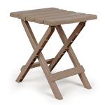 Camco Adirondack Portable Outdoor Camping Small Weatherproof Rustproof Durable Plastic Folding Side Table for Indoor and Outdoor Use, 2 Pack, Taupe