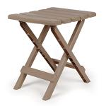 Camco Adirondack Portable Outdoor Camping Small Weatherproof Rustproof Durable Plastic Folding Side Table for Indoor and Outdoor Use, 2 Pack, Taupe