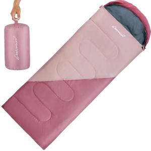 Clostnature Sleeping Bag for Adults and Kids - Lightweight Camping Sleeping Bag for Girls, Boys, Youths, Ultralight Backpacking Sleeping Bags for Cold Weather - Compression Sack Included(Left Zipper)