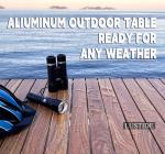 LUSTIDE Portable Adjustable Camping Table - Sturdy Aluminum, Oversized Foldable Surface for Outdoor Picnic, BBQ, and Indoor Use