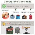Indwell Camping Stove with Infrared Burner, Single Burner Propane Stove Ultra-Thin Design Adjustable Flame Control Wind-Resistant Portable Gas Cooker for Camping Hiking Outdoor Cooking