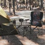 Byliable Camping Table Folding Portable Camp Aluminum Fold Up Lightweight Roll Up Table Adjustable Height with Carry Bag Indoor Outdoor for Camping, Picnic, Backyard, BBQ, Patio, Black