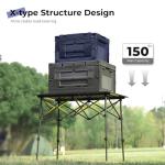 Byliable Camping Table Folding Portable Camp Aluminum Fold Up Lightweight Roll Up Table Adjustable Height with Carry Bag Indoor Outdoor for Camping, Picnic, Backyard, BBQ, Patio, Black