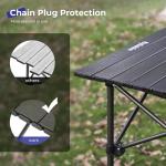 Byliable Camping Table Folding Portable Camp Aluminum Fold Up Lightweight Roll Up Table Adjustable Height with Carry Bag Indoor Outdoor for Camping, Picnic, Backyard, BBQ, Patio, Black