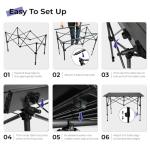 Byliable Camping Table Folding Portable Camp Aluminum Fold Up Lightweight Roll Up Table Adjustable Height with Carry Bag Indoor Outdoor for Camping, Picnic, Backyard, BBQ, Patio, Black