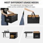 Naturehike Lispace Camping Table with Storage Box, 50L Collapsible Trunk Organizer with Lid, Folding Storage Bin for Camping Picnic Home