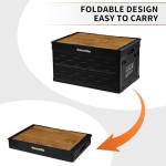 Naturehike Lispace Camping Table with Storage Box, 50L Collapsible Trunk Organizer with Lid, Folding Storage Bin for Camping Picnic Home