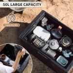 Naturehike Lispace Camping Table with Storage Box, 50L Collapsible Trunk Organizer with Lid, Folding Storage Bin for Camping Picnic Home