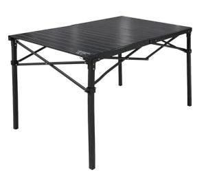 MOUNTAIN SUMMIT GEAR Heavy-Duty Roll-Top Table for Camping (Large) - Portable Aluminum-Top Folding Table with Steel Frame by Caddis Sports