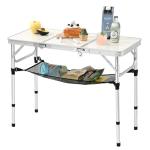 Folding Camping Table, 35''L x16''W Camp Aluminum Table with Adjustable Height Legs, Indoor Outdoor Lightweight Portable Folding Dining Table for Camp Picnic Beach Cooking 3Ft（3 Heights 10"/20"/27"）