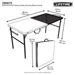 Lifetime Folding Tailgate Table with Grill Rack, Portable Outdoor Camping Station, 5-Foot