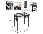 REDCAMP Small Folding Grill Table for Outside, 3 Heights Adjustable Lightweight Portable Metal Aluminum Outdoor Grill Table for Camping Picnic Cooking BBQ, Black 24x16 inches