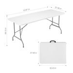 Sweetcrispy 6ft Plastic Folding Table Outdoor Indoor Heavy Duty Portable Desk with Carrying Handle for Camping Picnic Party