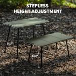 Naturehike Tactical Camping Table with Adjustable Height, Collapsible Table Lightweight with Carry Bag for Camping, Travel expeditions, Hiking, Picnics, BBQs & Beach Trips