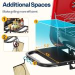 VIVOHOME 18 Inch Portable Charcoal Grill, Foldable Barbecue Grill with Heat-resistant Enamel Coating Lid, Outdoor Charcoal Smoker for Backyard, Camping and Picnics