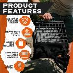 Adventure Seeka 24" Heavy Duty Folding Campfire Grill, Food-Safe Cooking Surface, Compact Folding Design, Portable Grill Grate & Griddle for Campfire Cooking, Australian Designed & Owned