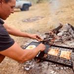 Adventure Seeka 24" Heavy Duty Folding Campfire Grill, Food-Safe Cooking Surface, Compact Folding Design, Portable Grill Grate & Griddle for Campfire Cooking, Australian Designed & Owned