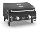 Black Portable Gas Grill, Dual 10,000 BTU Burners, 275 Sq.In Cooking Space, Push-to-Start Ignition, Wind-Proof Lid with Built-in Thermometer, Perfect for Camping Tailgates & Backyard BBQ Cookouts