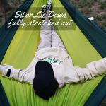 Camping Hammock Double with 2 Tree Straps, Portable Lightweight Nylon Hammocks for Backpacking, Travel Hiking, Travel, Beach, Backyard - Green