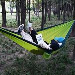 Camping Hammock Double with 2 Tree Straps, Portable Lightweight Nylon Hammocks for Backpacking, Travel Hiking, Travel, Beach, Backyard - Green