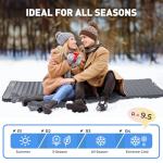 Elegear Air & Foam Camping Sleeping Pad, HexaFoam Camping Mattress Pad with Built-in Foot Pump Memory Foam Camp Pad 4-Season Camp Sleeping Mat for Travel/Car/Tent, Gray