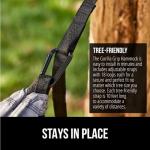 GORILLA GRIP Durable Portable Camping Hammock, Holds 400lbs with Heavy Duty Tree Straps, Comfortable Travel Swing, Camp Hammocks, Easy to Use and Install, Outdoor Essentials, Black, 9x4.5 FT