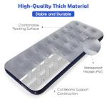 QDH Camping Air Mattress Inflatable Air Bed Flocked Surface Travel Bed Sleeping Pad Air Bed for Outdoor Camping Tent Guest Travelling（Navy Blue ）