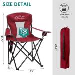 SAILARY Mesh Folding Camping Chairs, Oversized Portable Outdoor Chairs, Weight Capacity 325 lbs with Cup Holder, Storage Pocket, Carry Bag Red