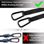 Gold Armour Camping Hammock - Portable Hammock Single Hammock Camping Accessories Gear for Outdoor Indoor Adult Kids, USA Based Brand (Purple and Fuchsia)