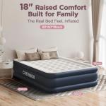 CHERIMOR Queen Air Mattress with Built in Pump, 18" Elevated Height, 48Hr Leak-Tested, Honeycomb Coil Support, 800 lbs Capacity, Fast 3-Min Inflation–Blow Up Mattress for Guest Room & Sleepover
