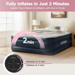 CHERIMOR Queen Air Mattress with Built in Pump, 18" Elevated Height, 48Hr Leak-Tested, Honeycomb Coil Support, 800 lbs Capacity, Fast 3-Min Inflation–Blow Up Mattress for Guest Room & Sleepover