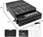 Portable Butane Stove - Compact Gas Grill Stove with Detachable Grate + Durable Carry Case | Dual Fuel Tabletop BBQ for Camping, Korean BBQ, Tailgating | Fast Stainless Steel Outdoor Cooker