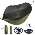 Miztli Camping Hammock -Portable Hammock w/Spacious Net & Tree Straps w/Adjustable Loops, Double and Single Hammock for Outdoor, Indoor, Hiking and Travel
