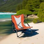 Cascade Mountain Tech Camping Chair - Low Profile Polyester Folding Chair for Camping, Beach, Picnic, Barbeques, Sporting Event with Carry Bag and Cushion Availability, Orange