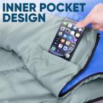 PTEROMY Sleeping Bags for Adults, Lightweight Water Resistant Backpacking Camping Sleeping Bag for Warm Cold Weather, Camping Essentials for Hiking Outdoor Travel (Blue)