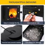 KUNGKA Black Wood Burning Tent Stove, 7 Section Stainless Steel Chimney, Portable Hot Tent Stove for Camping, Hunting, Ice Fishing
